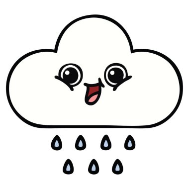 sevimli çizgi yağmur bulutu