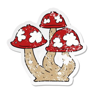 bir karikatür sıkıntılı etiket mantar