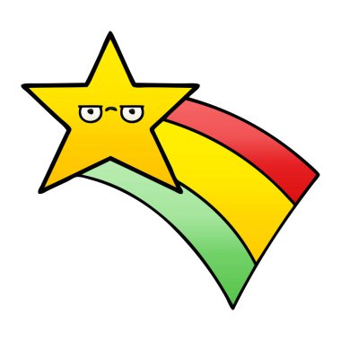 Gökkuşağı yıldız çekim degrade gölgeli çizgi film