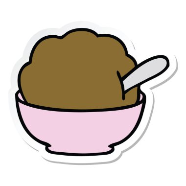 ilginç bir el etiket çizilmiş karikatür çikolatalı dondurma