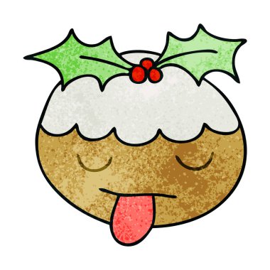 ilginç el karikatür Noel pudingi çekilmiş