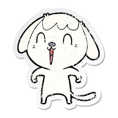 sevimli çizgi köpeklerin sıkıntılı etiket