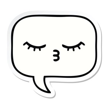 sevimli çizgi konuşma balonu etiket