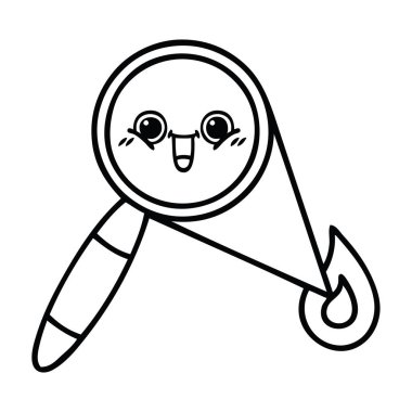 Çizim karikatür bir büyüteç