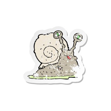 bir çizgi film iğrenç sülük Retro sıkıntılı etiket