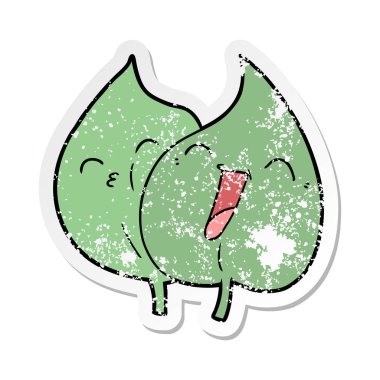 komik karikatür sıkıntılı etiket yaprakları