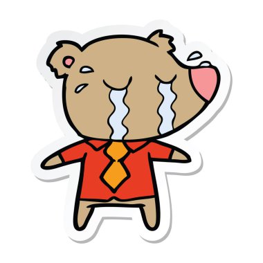 etiket forması ayı ağlıyor bir karikatür