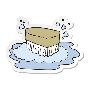 etiket fırça ovma bir karikatür