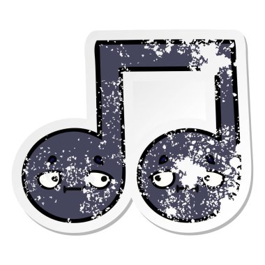 sevimli çizgi nota sıkıntılı etiket