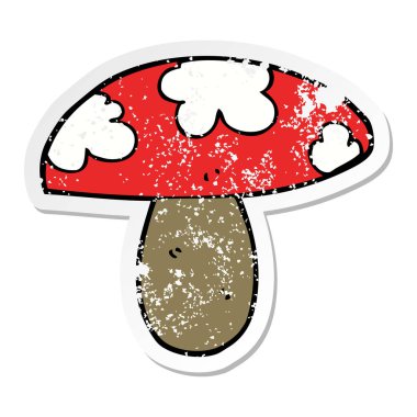 bir çizgi film mantar sıkıntılı etiket