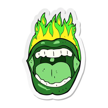 etiket bir karikatür Cadılar Bayramı ağız