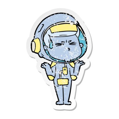 bir karikatür sıkıntılı etiket astronot vurguladı