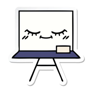 etiket bir sevimli çizgi beyaz tahta