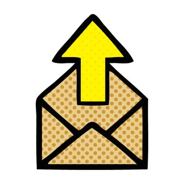 çizgi roman tarzı karikatür bir zarfın oklu