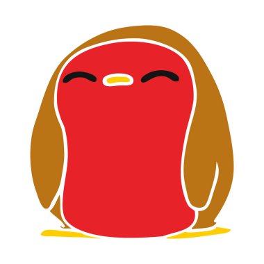 çizgi film sevimli kawaii kırmızı robin 