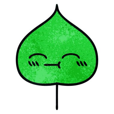 Retro grunge doku çizgi film ekspresiyon yaprak