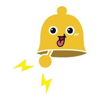 düz renk retro karikatür bir zil çan