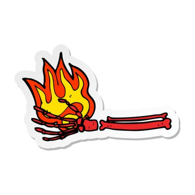 etiket bir çizgi film sihirli iskelet el