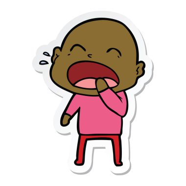 kel adam bağıran bir çizgi film etiketi