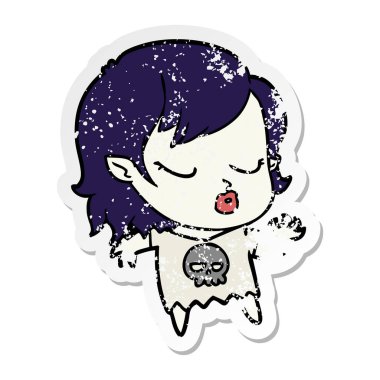 sevimli çizgi vampir kız sıkıntılı etiket