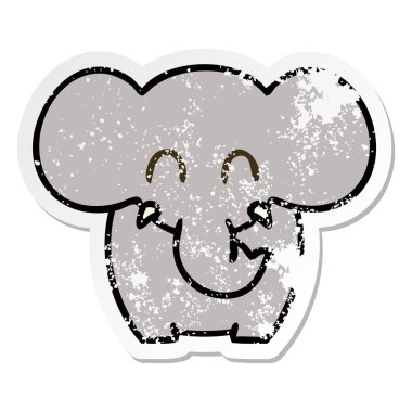 ilginç bir el sıkıntılı etiket çizgi film fil çizilmiş