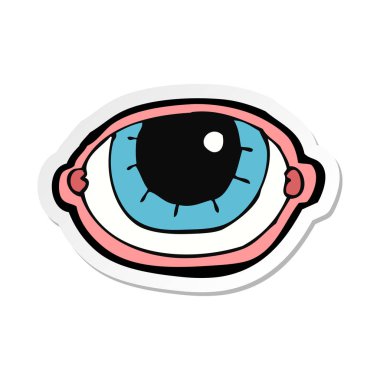 etiket bir karikatür bakan göz