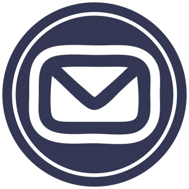 Zarf mektup dairesel simgesi