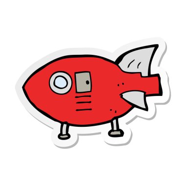 bir çizgi film uzay roketi etiket