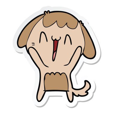 sevimli çizgi köpek etiket