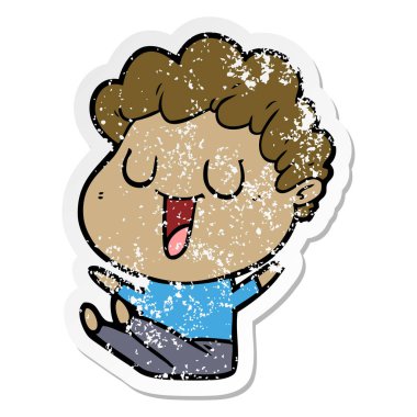 gülünecek bir çizgi film adamın sıkıntılı etiket