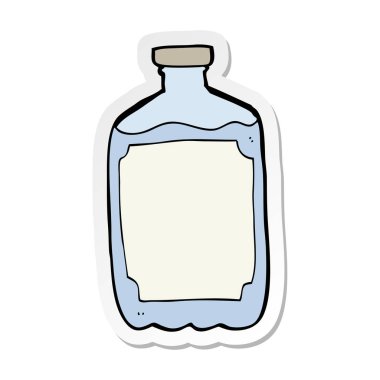 bir çizgi film su şişe etiket