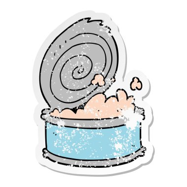 bir karikatür konserve balık sıkıntılı etiket