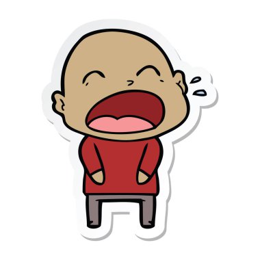 kel adam bağıran bir çizgi film etiketi