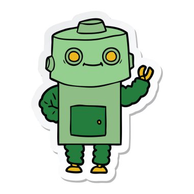 bir çizgi film robot Sticker
