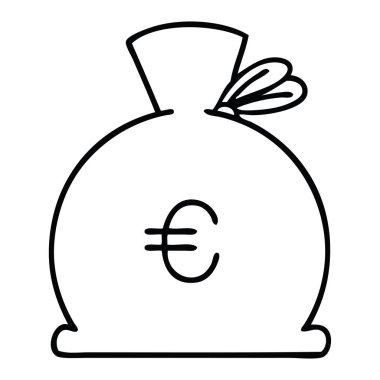 çizim karikatür çanta dolusu para