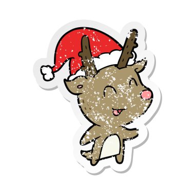bir karikatür sıkıntılı etiket Noel reindeer