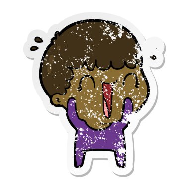 gülünecek bir çizgi film adamın sıkıntılı etiket