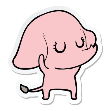 etiket sevimli çizgi fil