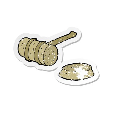 bir çizgi film tokmak Retro sıkıntılı etiket