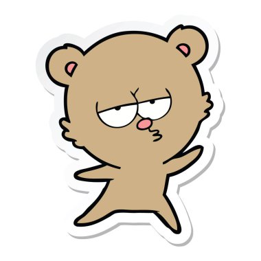 etiket sıkılmış ayı karikatür