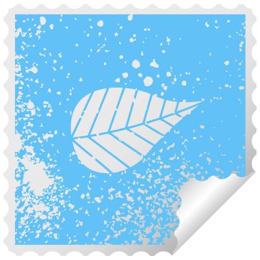 sıkıntılı kare yaprak yeşil etiket sembolü peeling