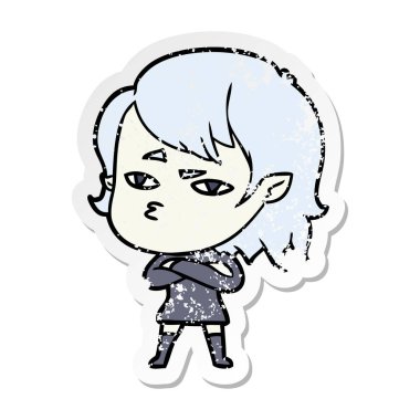 bir çizgi film vampir kızın sıkıntılı etiket