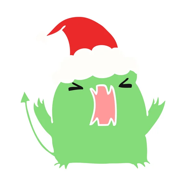 Weihnachtscartoon von kawaii devil — Stockvektor