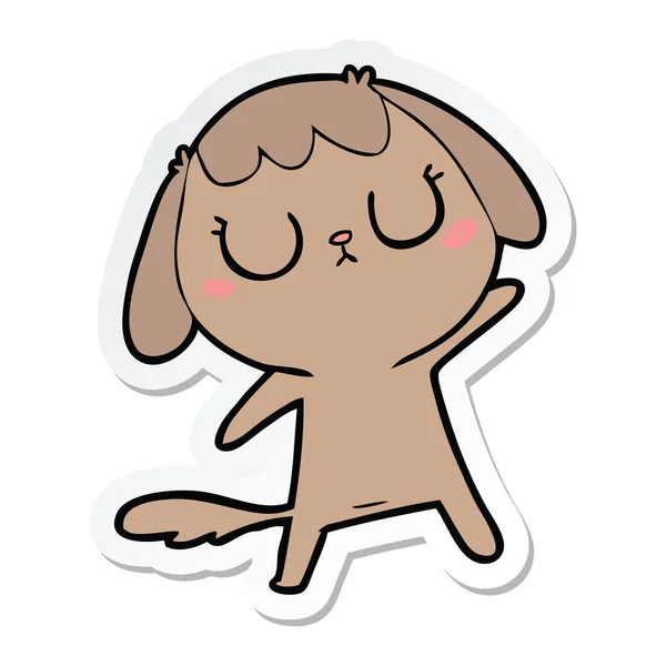 Sticker van de hond van een leuke cartoon — Stockvector