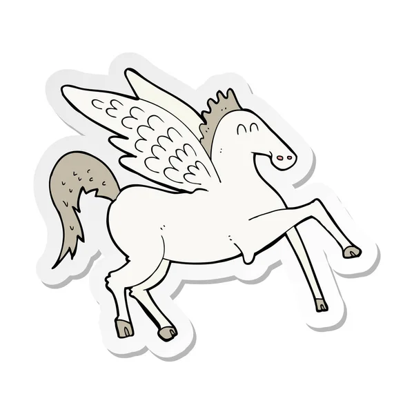 Stiker dari kartun pegasus - Stok Vektor