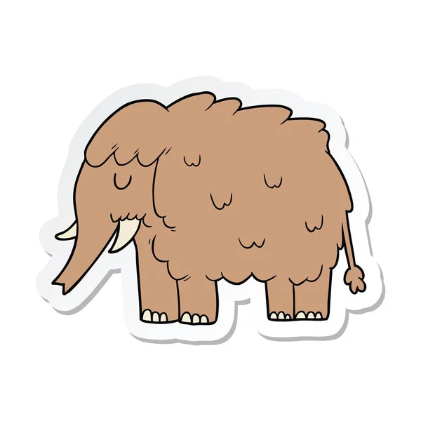 Sticker Cartoon Mammoth — Stock Vector