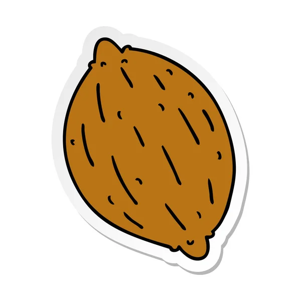 Kreslený Obrázek Jednoho Ořechu Nálepka — Stockový vektor
