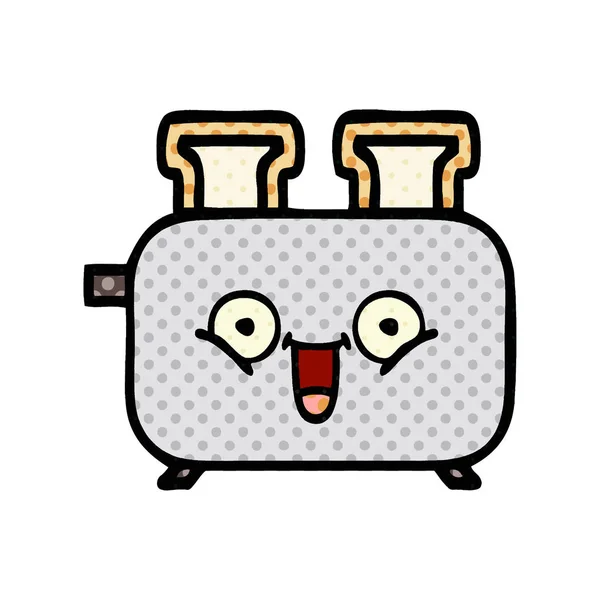 Comic Book Stijl Cartoon Van Een Voor Een Toaster — Stockvector