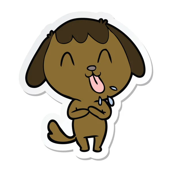 可爱的卡通狗贴纸 — 图库矢量图片
