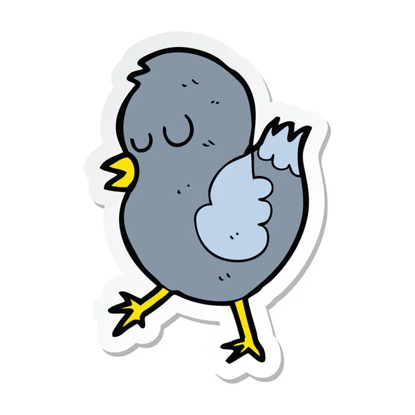 Sticker van een vogel cartoon — Stockvector